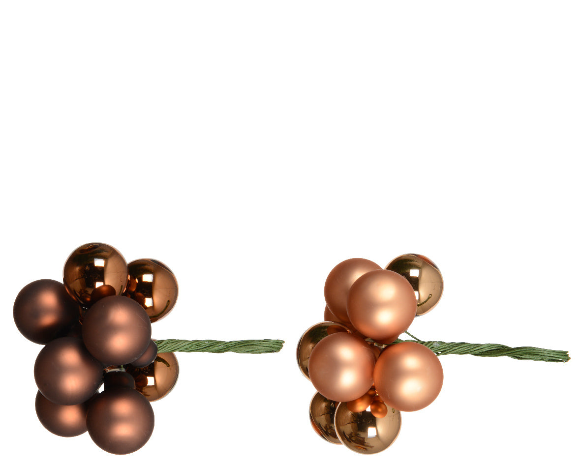 Mazzolino palline di natale 2cm Modello Assortito Bronzo