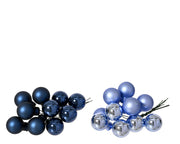 Pick mini palline di natale in vetro su filo D 2 cm blu Peraga Christmas