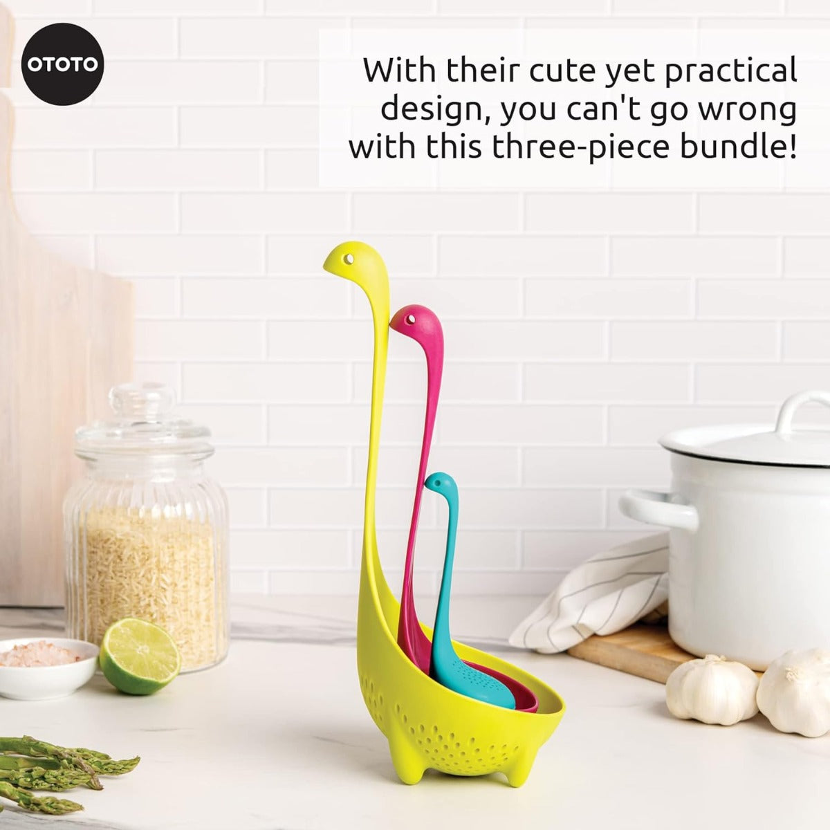 SET 2 MESTOLI DA CUCINA + INFUSORE - NESSIE FAMILY