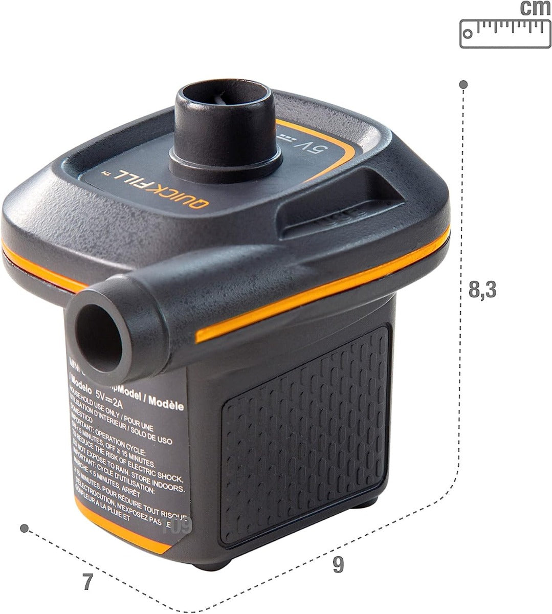 POMPA A BATTERIA GONFIAGGIO SGONFIAGGIO USB QUICKFILL MINI