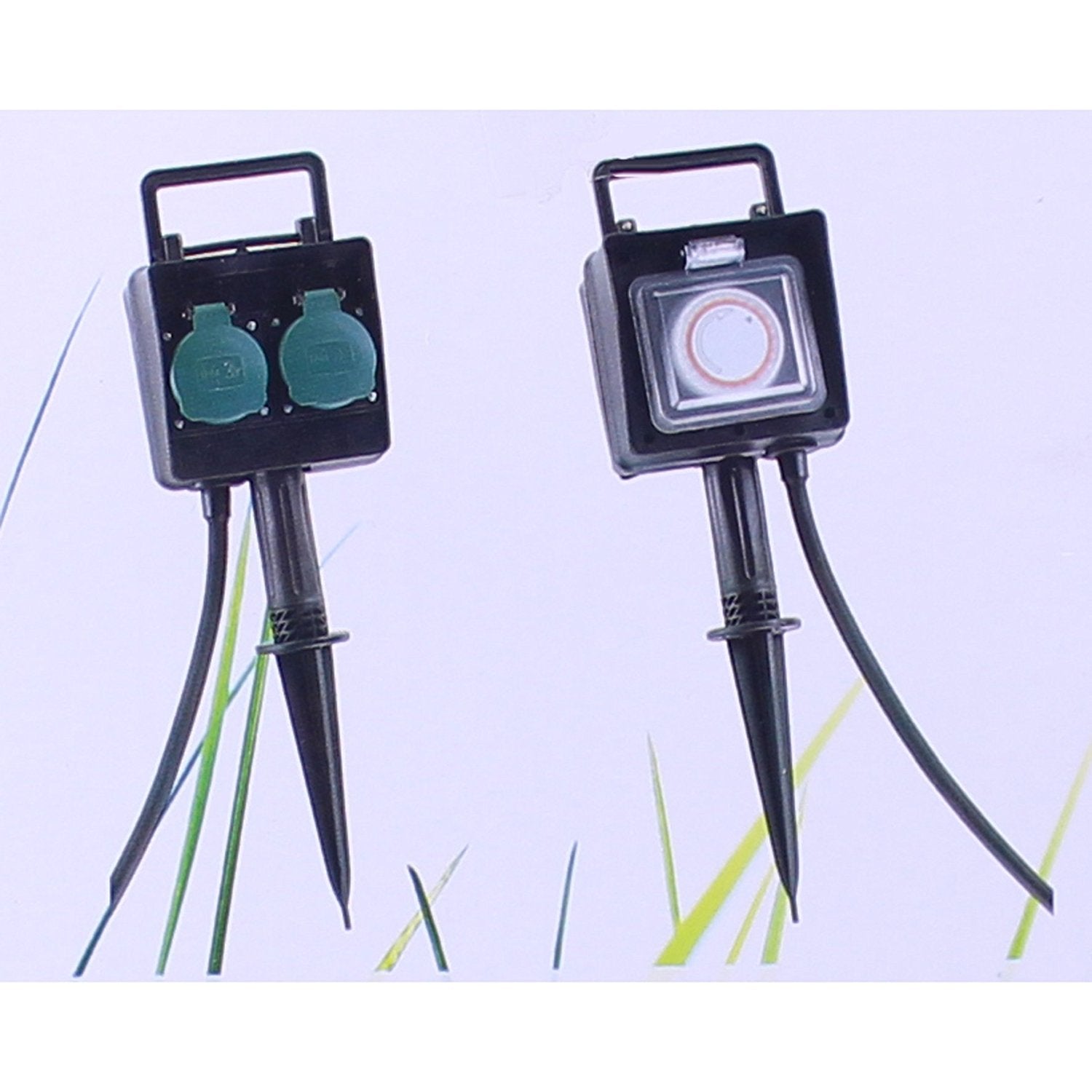 MULTIPRESA DA GIARDINO 2 ENTRATE IP44 CON TIMER