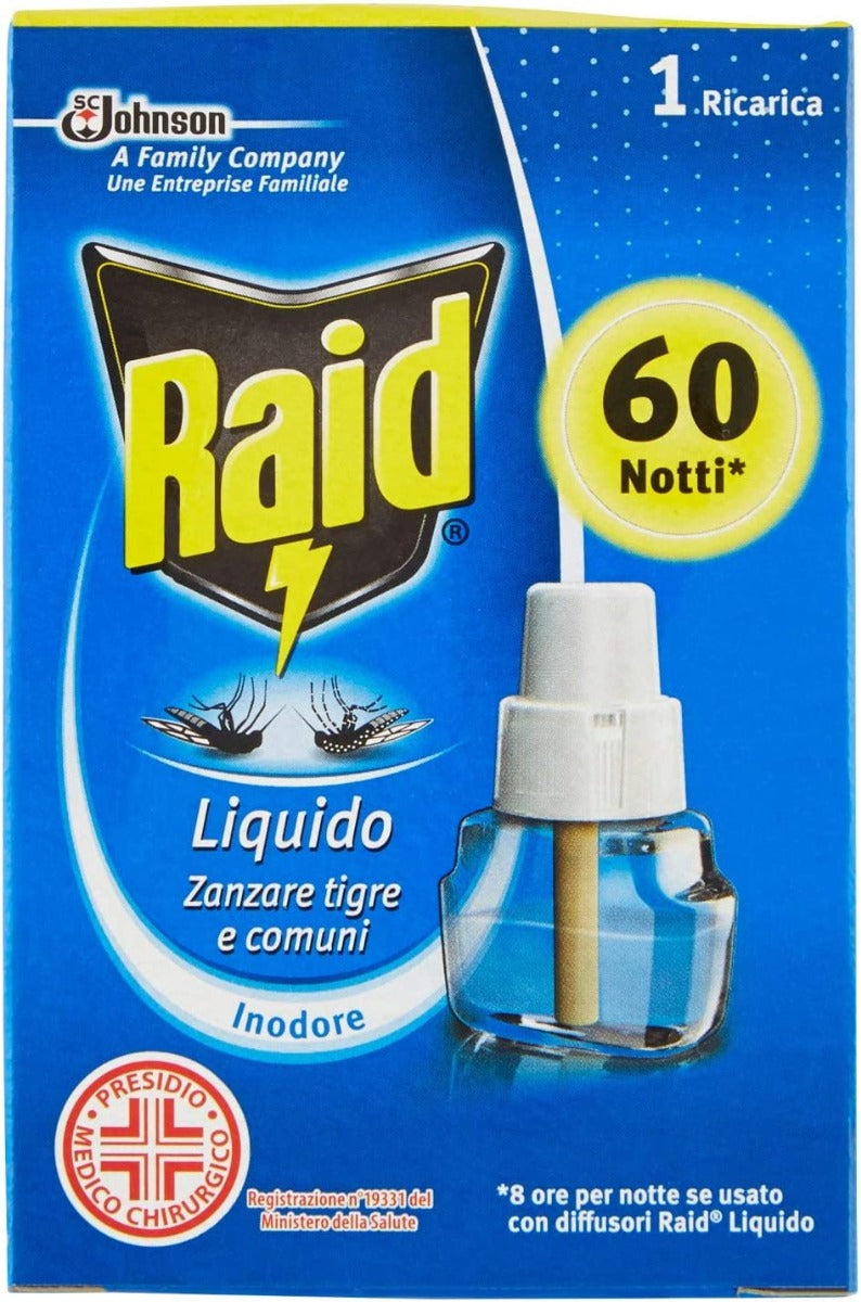 RAID RICARICA LIQUIDO ELETTRICO 60 NOTTI 36ML PER ZANZARE TIGRI E COMUNI