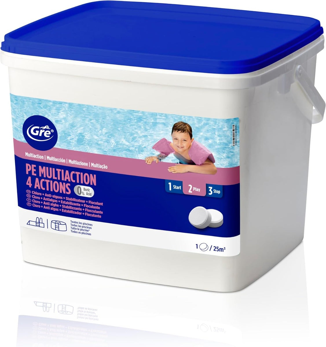 MULTI FUNZIONI 4 AZIONI PASTIGLIE 250GR PER PISCINE - 10 KG