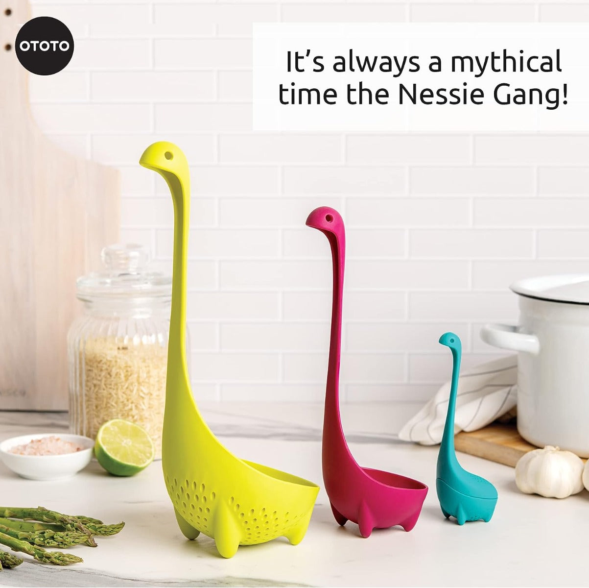 SET 2 MESTOLI DA CUCINA + INFUSORE - NESSIE FAMILY