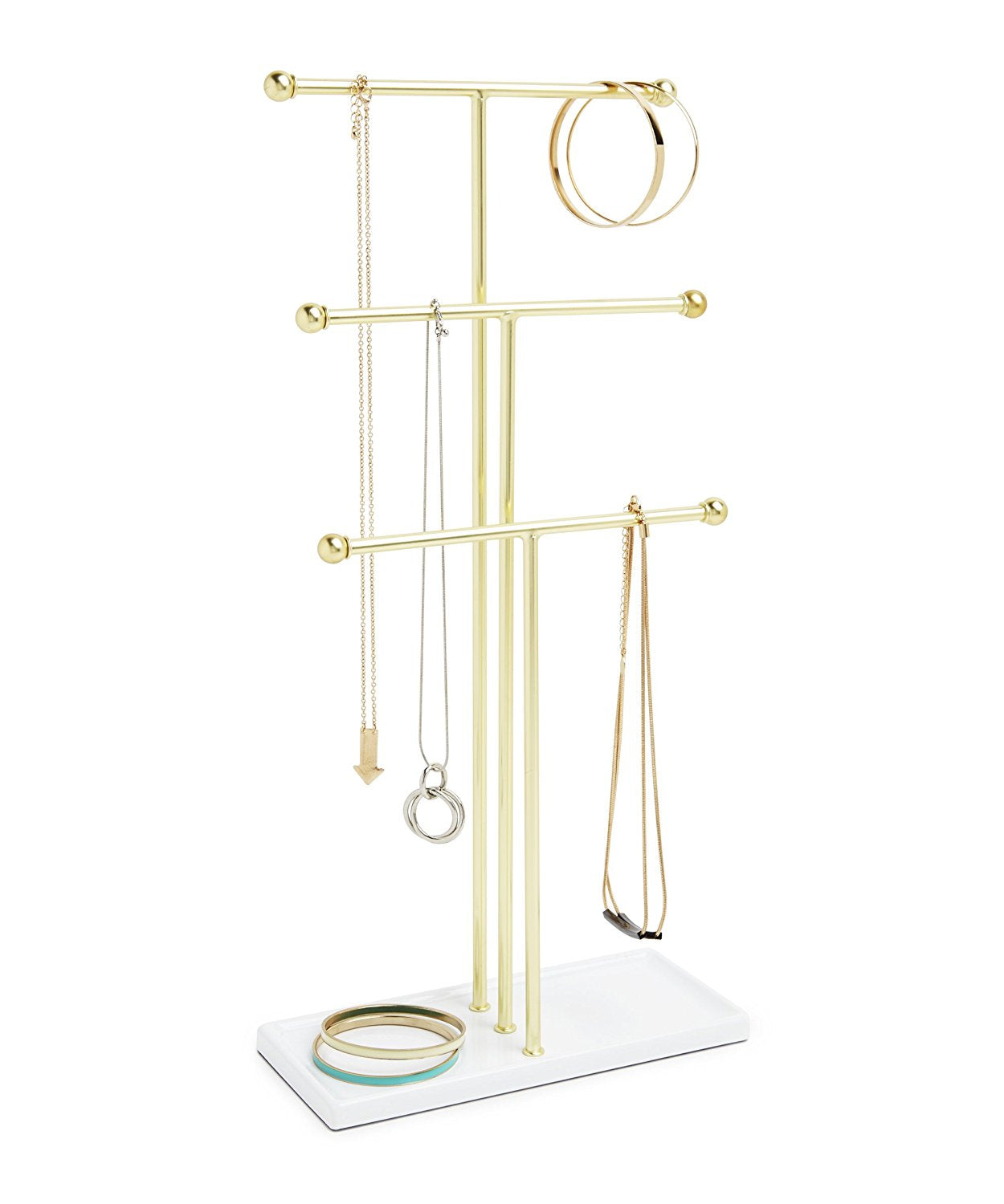 TRIGEM ALBERO PORTAGIOIELLI IN METALLO BIANCO E ORO