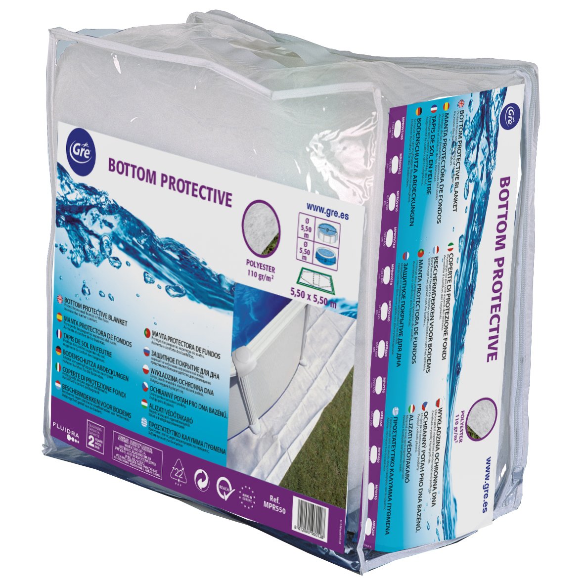 TAPPETO DI PROTEZIONEPER PISCINA ROTONDA DI 300 CM E 350 CM DI DIAMETRO GRE MPR350
