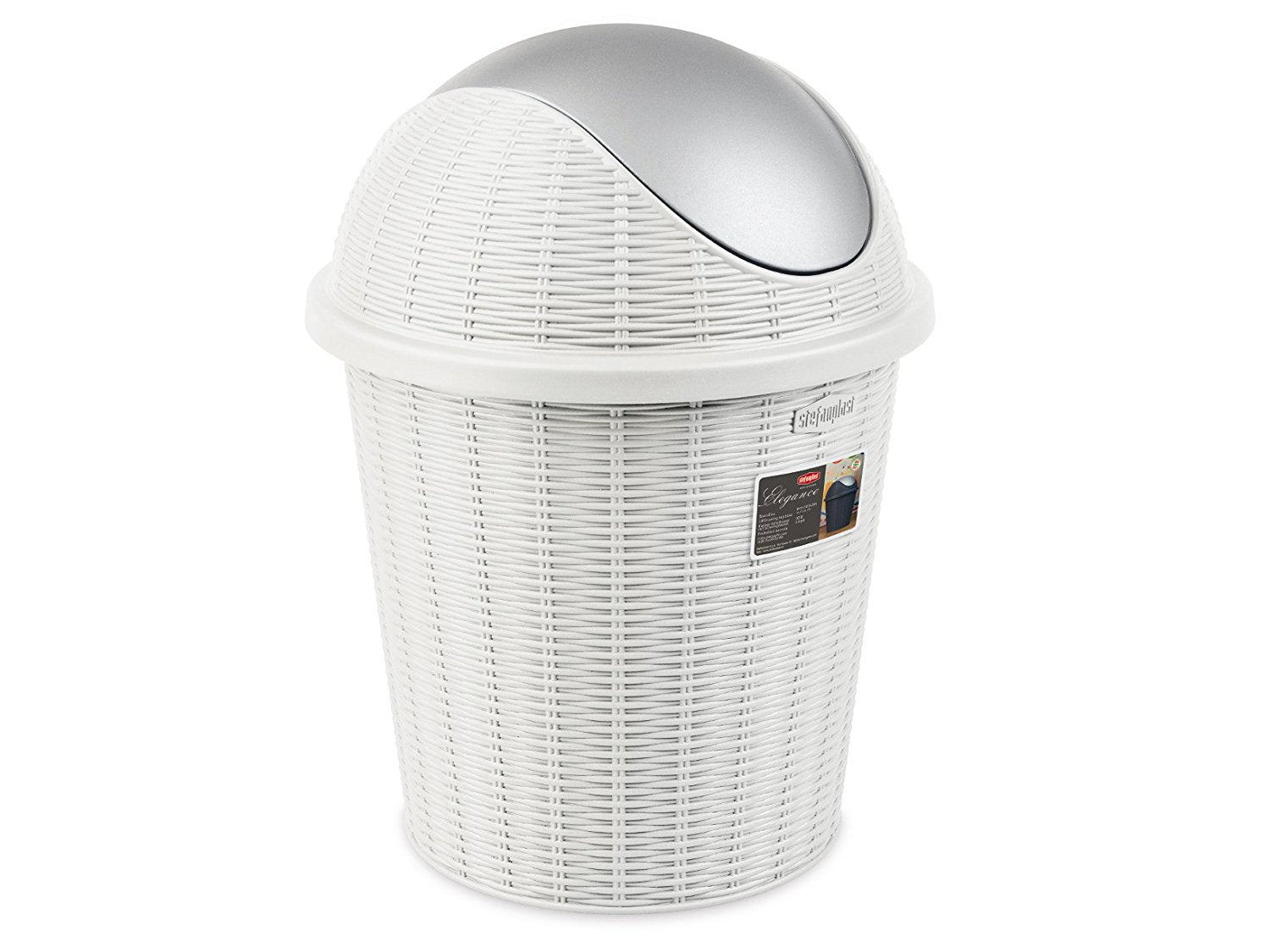 PATTUMIERA ELEGANCE CON COPERCHIO BASCULANTE 10 L BIANCO