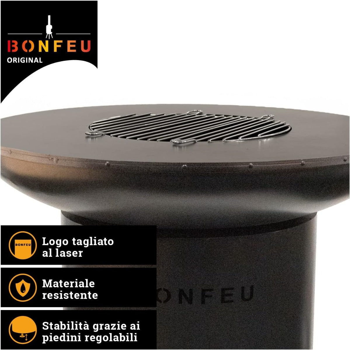 BRACIERE E CAMINO BONFEU BONBIZA NERO 80X80X100CM