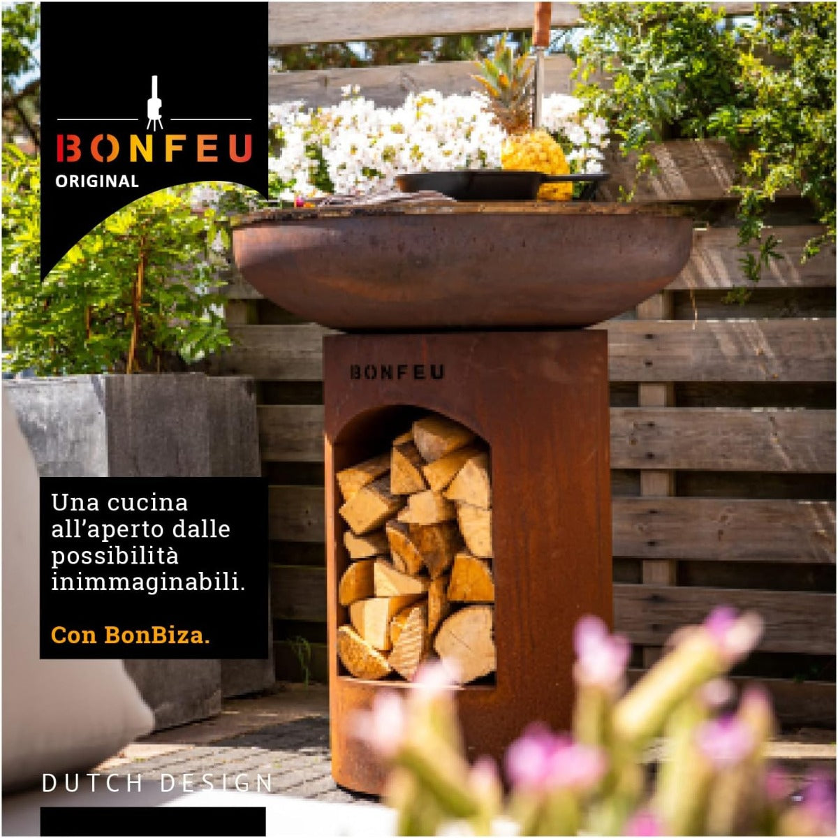 BRACIERE E CAMINO BONFEU BONBIZA NERO 80X80X100CM