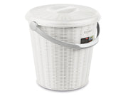 PATTUMIERA ELEGANCE CON COPERCHIO 10 L BIANCO