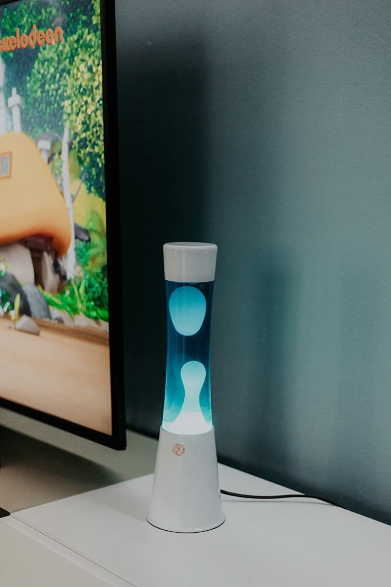 LAMPADA LAVA LAMP BIANCA LIQUIDO BLU H40CM