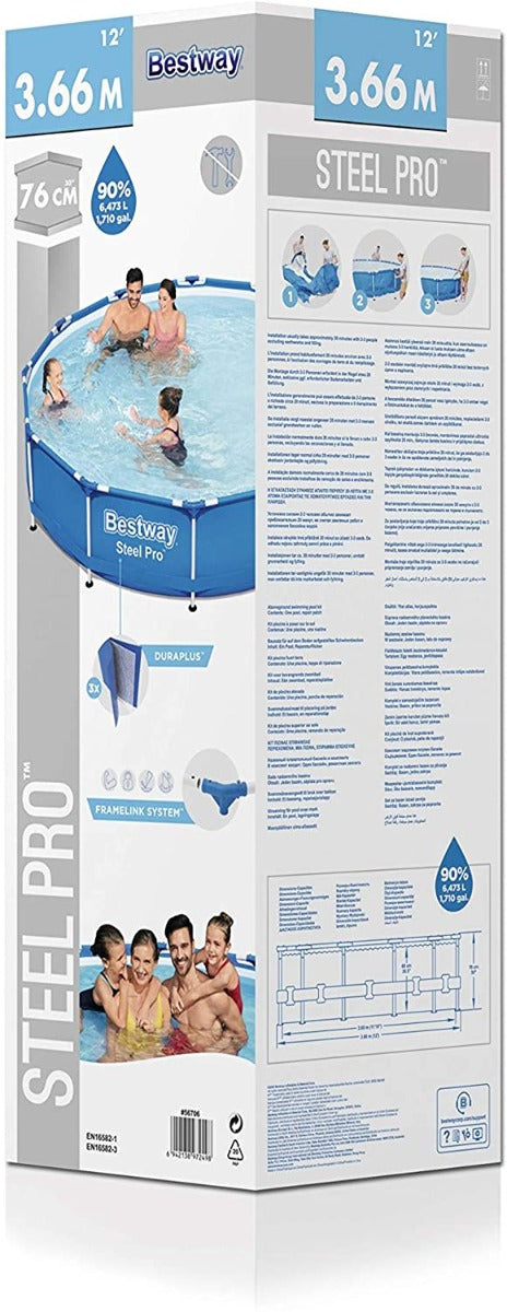 PISCINA ROTONDA STEEL PRO MAX 366X76 CM