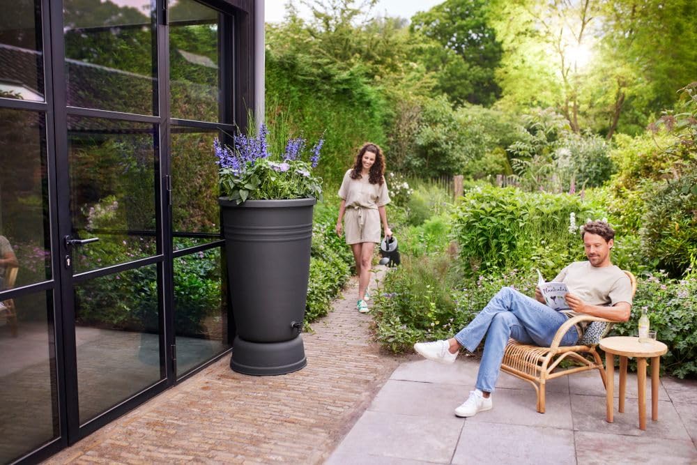 SERBATOIO PER ACQUA PIOVANA GREEN BASICS RAINBARREL PLUS 200LTR LIVING BLACK