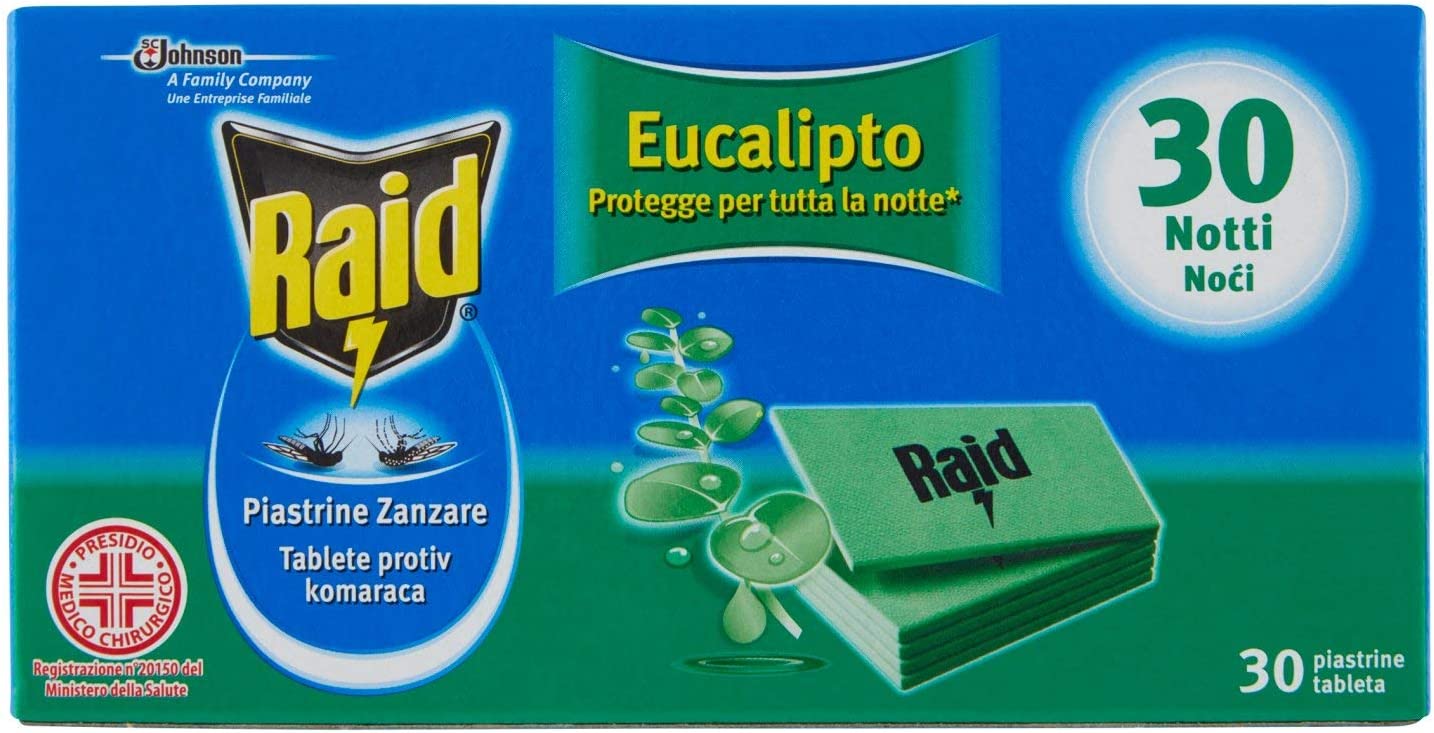 RAID 30 PIASTRINE ANTIZANZARE EUCALIPTO