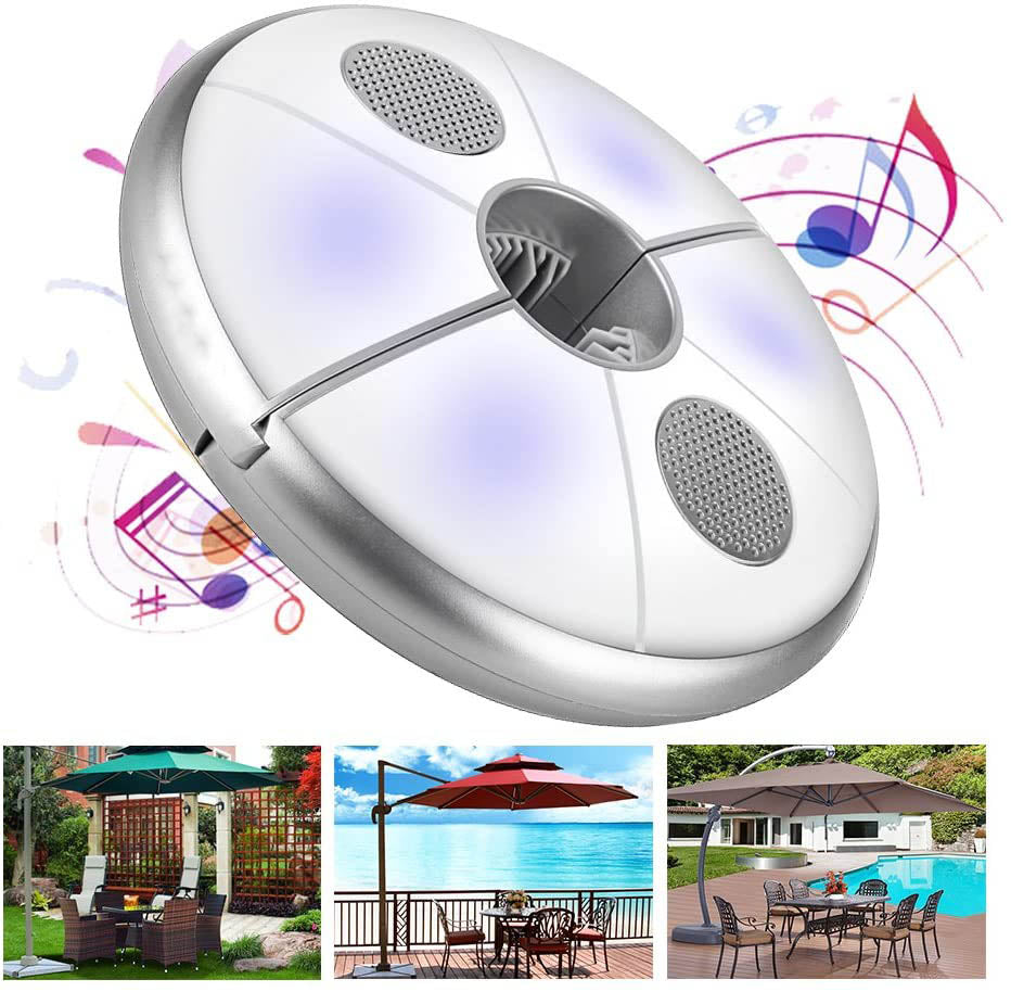 LAMPADA OMBRELLONE 48 LED CON SPEAKER AUDIO BLUETOOTH