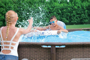 PISCINA OVALE SWIM VISTA 427X250X100CM CON POMPA FILTRO SCALETTA E TELI COPERTURA