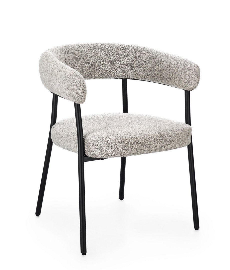 Sedia con braccioli Giaele 59.5x56.5x75.5cm Nero Tortora BIZZOTTO