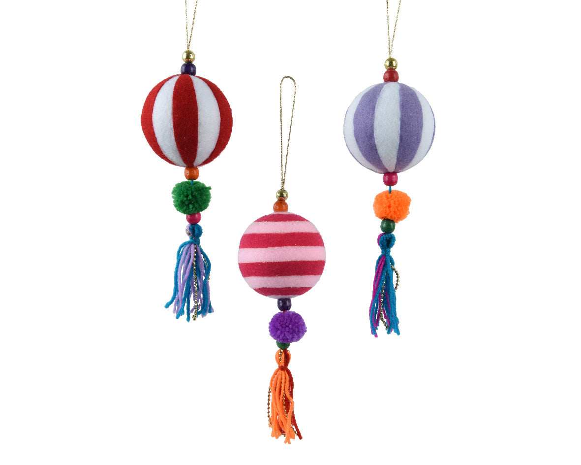 decorazione natalizia appendibile Pompom Multicolore modello assortito 8cm
