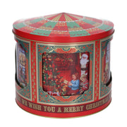 Scatola metallo con carillon rosso cm D23h21 Peraga Christmas