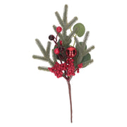 Pick plastica bacche rosso 29cm Peraga Christmas