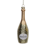 Addobbo vetro bottiglia prosecco oro cm D4,5h14,5 Peraga Christmas