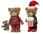 1 Orso con Popcorn e pigiama decorazione natalizia H45cm modello assortito