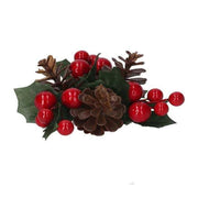 Portacandela con Bacche Rosse 10x10 cm