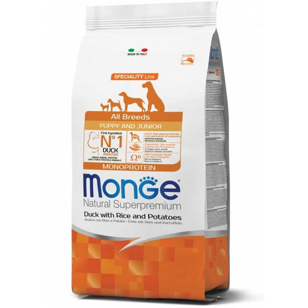 CROCCHETTE PER CANI PICCOLI E GRANDI ALL BREEDS MONOPROTEICO SUPERPREMIUM 12 KG ANATRA E RISO