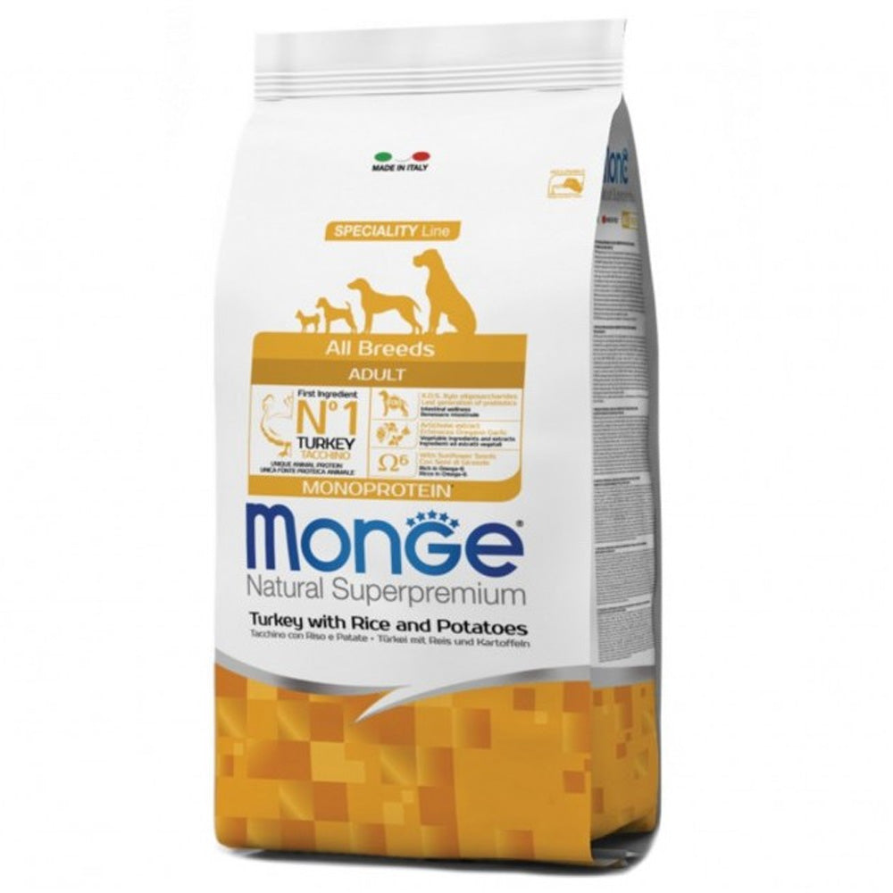 CROCCHETTE PER CANI ADULTI ALL BREEDS MONOPROTEICO SUPERPREMIUM 12 KG TACCHINO, RISO E PATATE