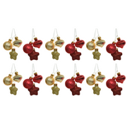 OFFERTA 12 DECORAZIONI DA APPENDERE ASSORTITA H.11.50 ROSSO/ORO
