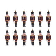 OFFERTA 12 SOLDATINI SCHIACCIANOCI DA APPENDERE H.12.5 ROSSO/ORO