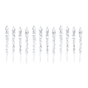OFFERTA 12 GHIACCIOLI GLITTERATI APPENDIBILI 13CM TRASPARENTI