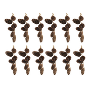 OFFERTA 12 FESTONI DI PIGNE MARRONI 20 CM CON GLITTER