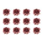 OFFERTA 12 ROSE CON CLIP E GLITTER 14X8,5CM COLORE ROSA VELLUTO