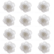 OFFERTA 12 ROSE APPENDIBILI CON CLIP E GLITTER 14X8,5CM BIANCO INVERNO