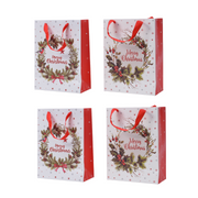 OFFERTA 4 BUSTE REGALO NATALIZIA 12X30X42CM MODELLO ASSORTITO