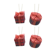 OFFERTA 4 DECORAZIONI APPENDIBILI PACCHETTO REGALO ROSSO MODELLO ASSORTITO