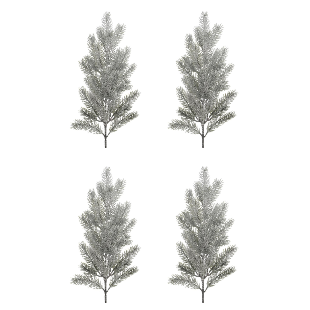 OFFERTA 4 RAMI NATALIZI PINO H50CM BIANCO