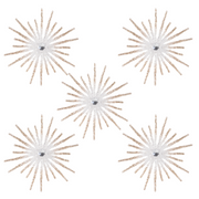 OFFERTA 5 FIOCCHI DI NEVE GLITTERATI D.20CM BIANCO/ORO