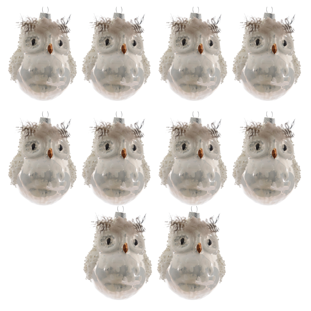 OFFERTA 5 COPPIE DI GUFI 10CM APPENDIBILE BIANCO