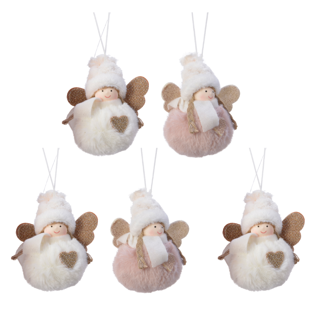 OFFERTA 5 ANGELI DA APPENDERE 11X9X4,5CM COLORE ASSORTITO