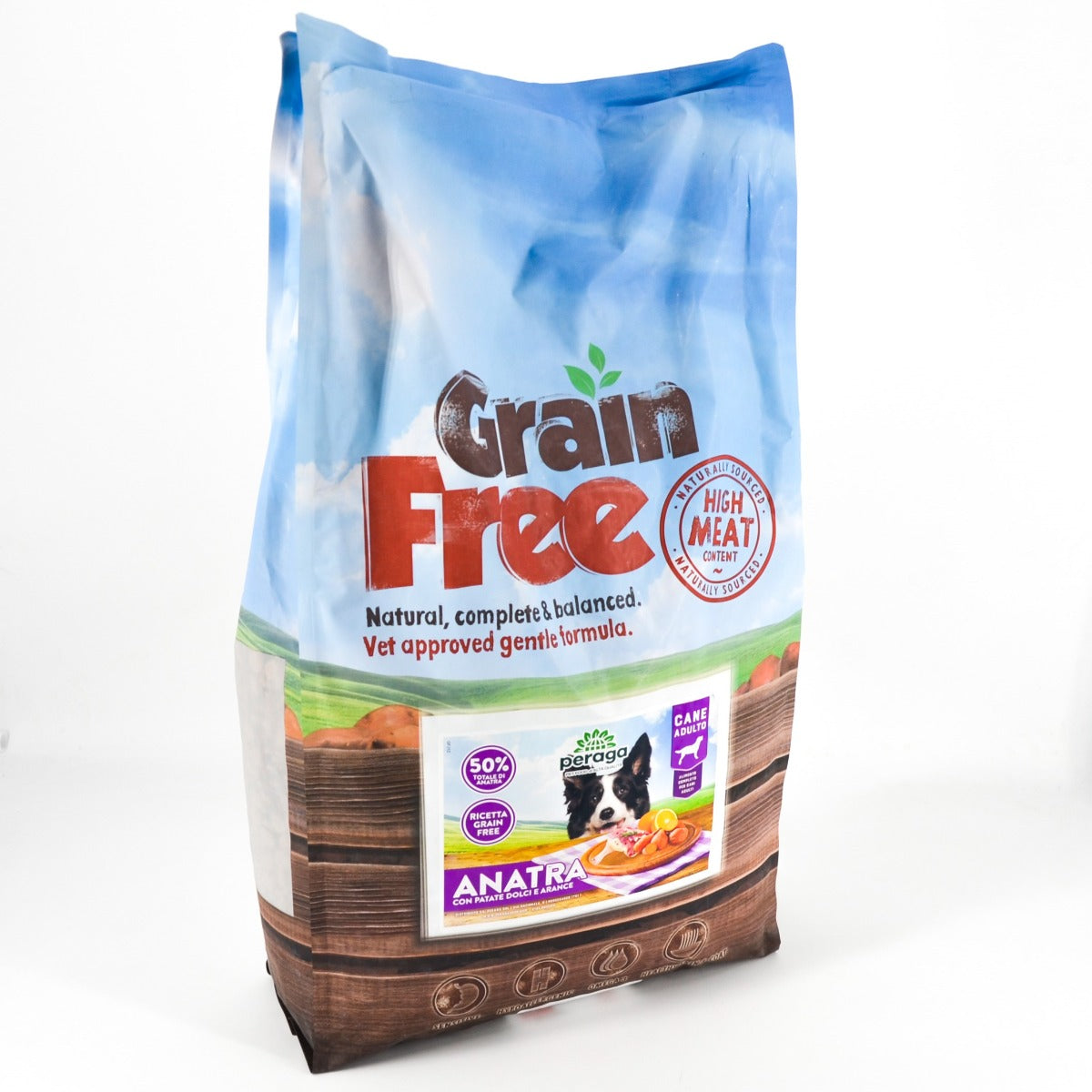 CROCCHETTE PERAGA GRAIN FREE PER CANE ADULTO 12KG ANATRA