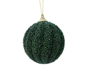 pallina di natale glitterata con Perle Verdi 8cm