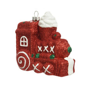 TRENINO ROSSO GLITTERATO DA APPENDERE 10 CM