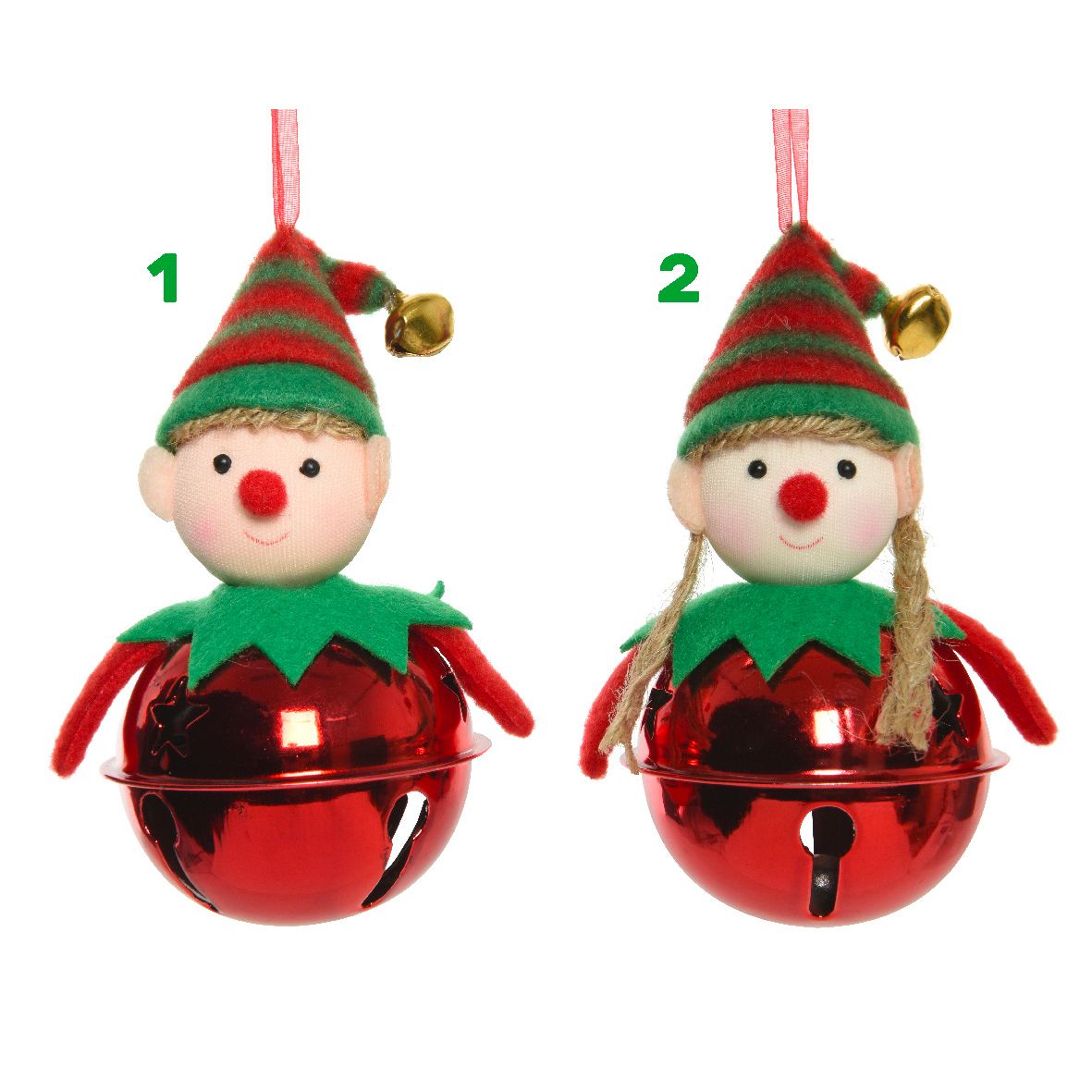 1 PENDAGLIO ELFO CON CAMPANELLINI 11CM IN POLIESTERE MODELLO ASSORTITO