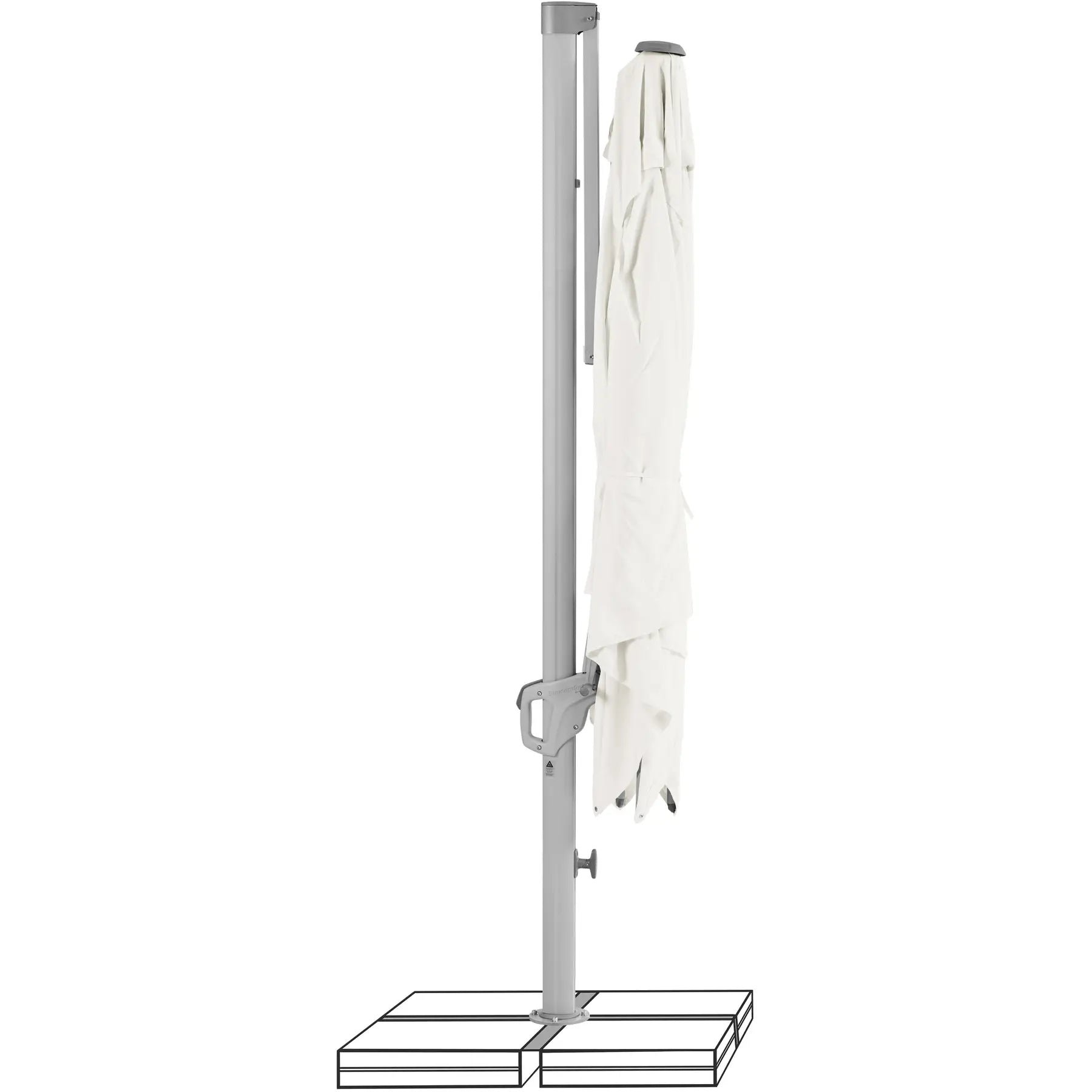 Toiture flexible Parasol 210x150 mât central vert givré