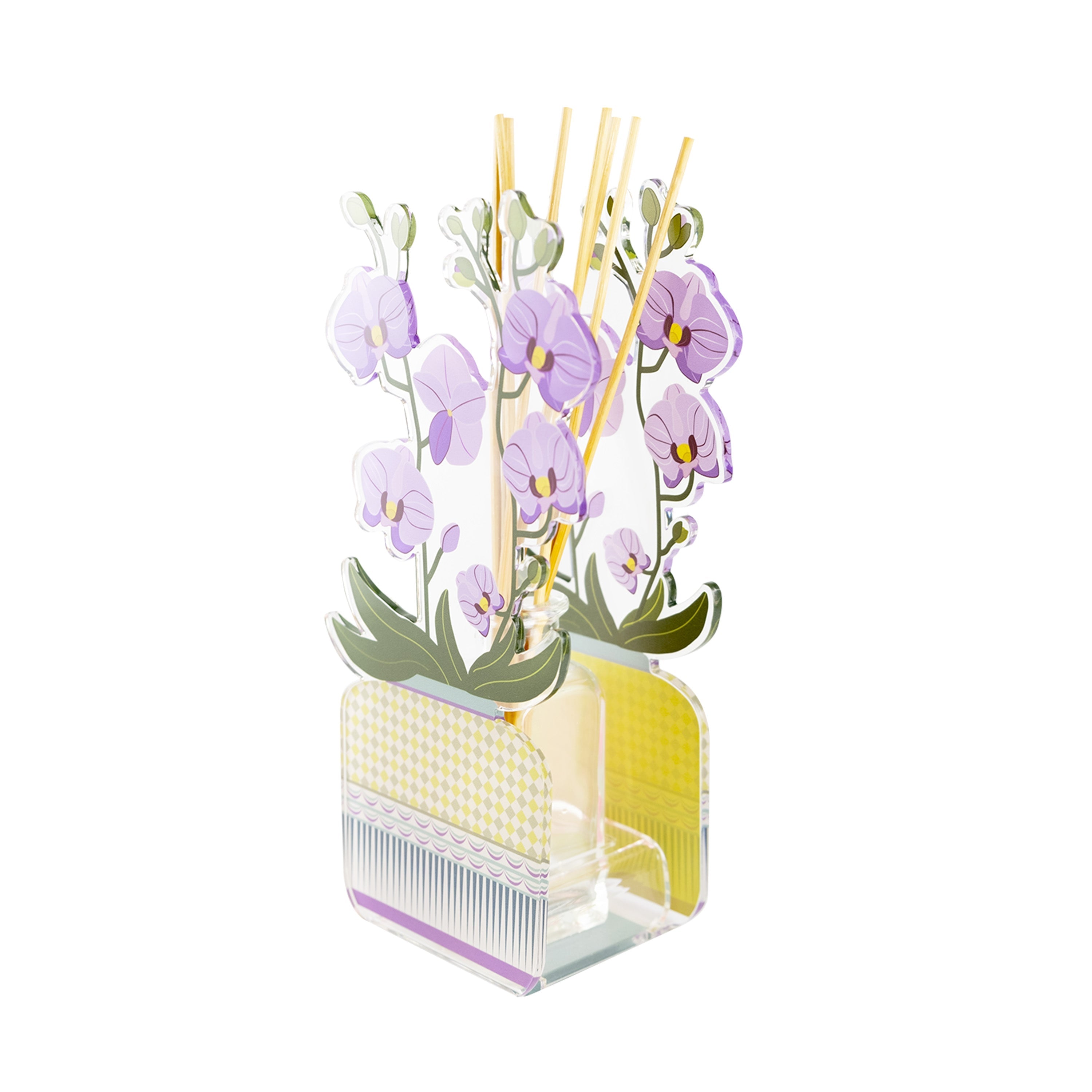 Profumatore Livinia Piccolo Orchidea 11x7,5xH24 cm Giallo Viola Vesta Home