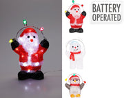 Figura natalizia a LED modello assortito, altezza 20 cm, colori rosso/bianco/grigio