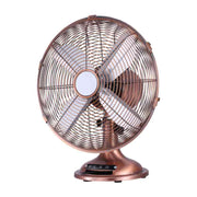 VENTILATORE DA TAVOLO IN METALLO COLOR RAME 30CM REGOLABILE 3 VELOCITA'
