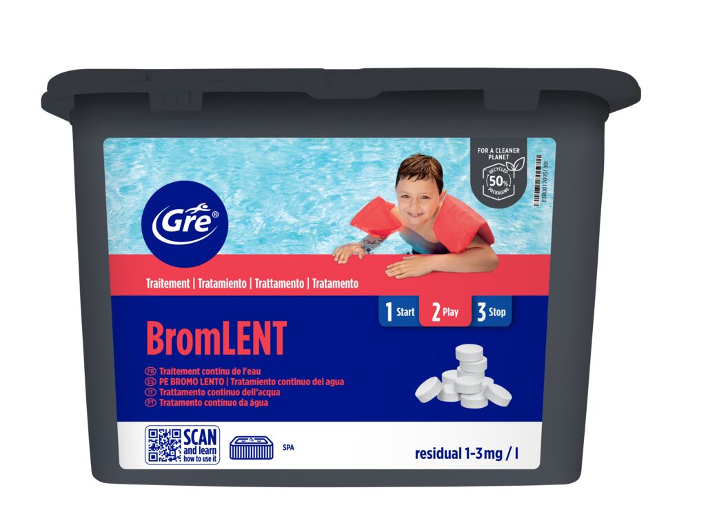 Comprimés de brome à action lente GRE pour le traitement de l'eau de piscine 1 kg